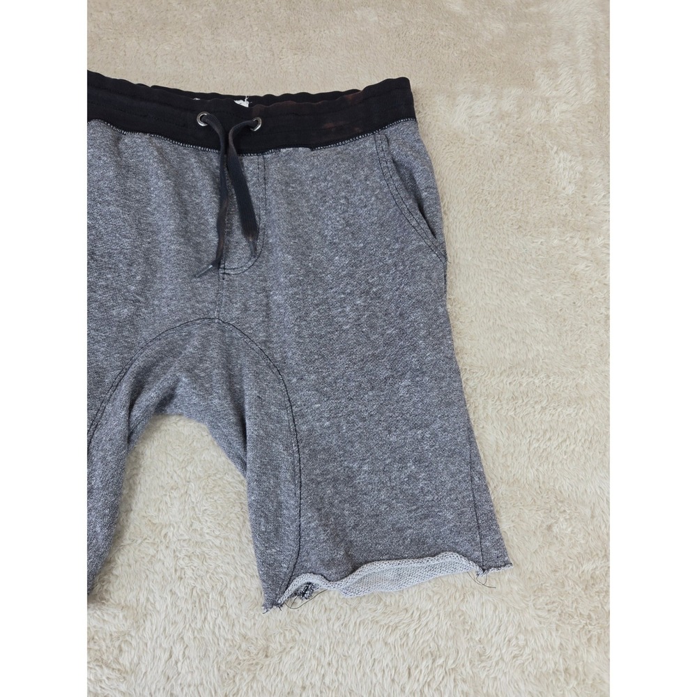 Aeropostale Mens XS Grey Marl Raw Hem Sweat Shorts Black Waistband 6174 - Picture 8 of 15